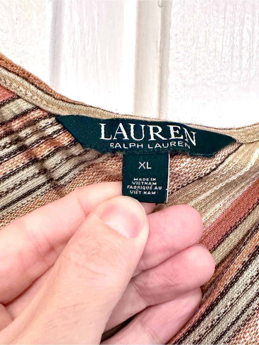 Lauren Ralph Lauren Desert Stripe Flare Dress – Size XL 100% Cotton - Picture 7 of 9